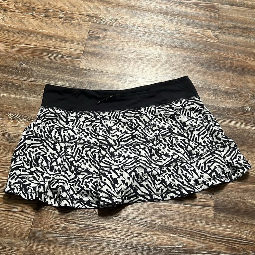 Lululemon pace rival skirt II brushed animal white black size 8*** rare*** - Picture 6 of 11